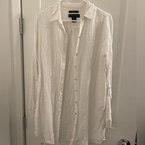 Tahari Long sleeve Linen Top